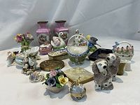 Overview of entire porcelain collection arranged on white background