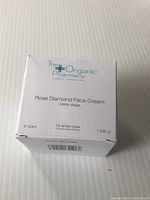Front side of the Rose Diamond Face Cream box showing brand, product name, size, and skin suitability.