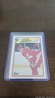 Front of 1988-89 Topps Steve Yzerman hockey card showing player in Detroit Red Wings uniform with Topps branding.