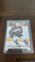Front of Martin Kaut YoungGuns Canvas Rookie hockey card showing player image in Colorado Avalanche uniform.