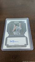 Front of Matt Brash rookie autograph baseball card showing player image and signature.
