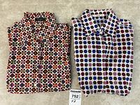 Two folded shirts side by side showing patterns