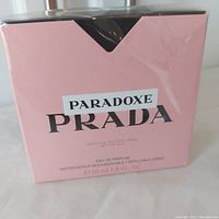 Photo of the front of the Prada Paradoxe perfume box showing brand name, product name, and size details.