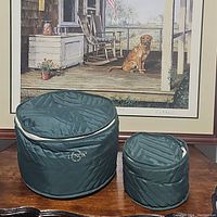 Two sizes of insulated Lenox branded carrying cases for plates.