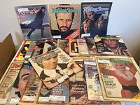 Full lot showing 21 Rolling Stone magazines laid out with visible covers including portraits of Ringo Starr and The Police.