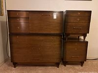 Overall view of chest, nightstands, and dresser