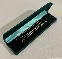 Chain laid inside a green velvet presentation case