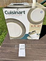 Box showing the Cuisinart Stoneware 16-piece dinnerware set from the Loire Collection.