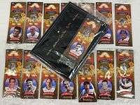 Complete set of Golden Baseball Legends 24K gold-plated colorized quarters with display tray.