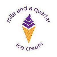 Mile and a Quarter Ice Cream logo featuring a purple ice cream cone.