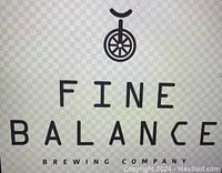 Close-up image showing the "Fine Balance Brewing Company" logo on a background.
