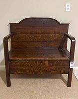 Front view showing entire bench and backrest