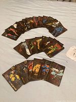 28 Marvel character magnets arranged on a flat surface, each showing colorful superhero artwork from 1996 series.