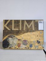 Large format Klimt coffee table book with dust jacket featuring artwork "The Kiss" by Gustav Klimt on the cover. The sticker with lot number is visible on the dust jacket.