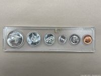 Full set of six Canadian 1967 Confederation coins in clear plastic holder
