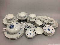 Overall group view showing all porcelain pieces arranged