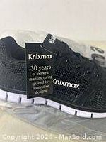 Photo of Knixmax brand label on the shoe showing 30 years of manufacturing quality design.