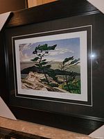 Front view of professionally framed AJ Casson print 'White Pine' with corner protectors on the frame.