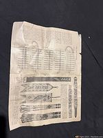 Folded instruction sheet from the bead loom kit showing bead patterns and diagrams