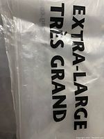 Close-up image showing extra-large Space Bag with bold black text.