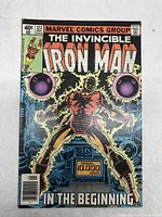 Photo of the front cover of Invincible Iron Man #122 Comic book showing the title, Marvel Comics branding, issue number, price, and main cover art featuring Iron Man.