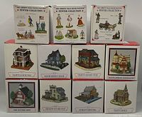 Photo showing Liberty Falls hand painted pewter collection boxes.