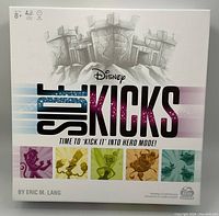 Front of Disney Side Kicks board game box showing title, age range, and artwork.