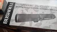Box of the Bushnell Natureview 15-45x60 spotting scope showing main product image and branding.