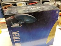 Star Trek branded box for Spock cookie jar showing space and spaceship graphics.