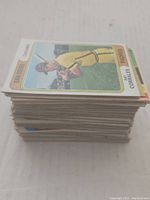 Stack of baseball cards showing a player in San Diego Padres uniform Bata Correa