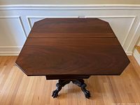 Top view of octagonal closed table surface