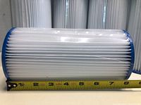 Side view of a single pleated replacement filter showing length approximately 7.75 inches.