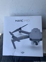 Original DJI Mavic Pro box front showing product image and branding