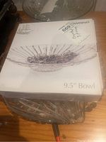 Boxed 9.5-inch Bowring crystal bowl showing original packaging with label