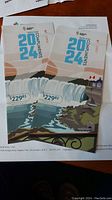 Two printed 2024 Niagara Parks passes showing Niagara Falls graphics and $229.83 retail value each.