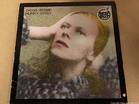 Photo of the David Bowie 'Hunky Dory' vinyl LP cover showing the album artwork and Best Buy Series sticker.
