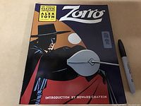Front cover of Zorro comic book showing main character and title.