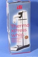Original packaging box of iSi Thermo XPress Whip cream whipper showing brand and model