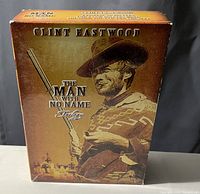 Front cover of the DVD box set showing Clint Eastwood as the Man With No Name.