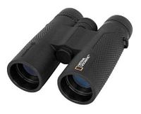 Black National Geographic branded binoculars, typical birdwatching equipment.