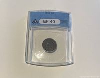Front view of the 1899 US Indian Head one cent coin in ANACS graded holder showing EF 40 grade