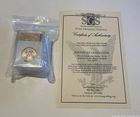 Certificate of authenticity from Star Grading Service for the 2011 D Presidential Dollar ID set with grading details.