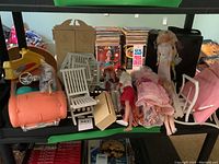 Overview of dolls, furniture, vehicles and accessories
