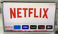 Front view of 55-inch Samsung TV displaying Netflix interface