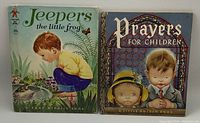 Front covers of Jeepers the Little Frog and Prayers for Children vintage children's books