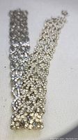 Close-up image of the vintage wide 18k gold plated rhinestone choker showing intricate design and rhinestone setting.