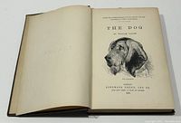 Title page showing book title, author William Youatt, publisher Longmans Green, London 1895, with dog illustration.