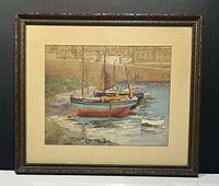 Framed watercolour painting showing overall condition and framing.