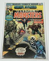 Front cover of Marvel Premiere #28 featuring The Legion of Monsters with Ghost Rider, Man-Thing, Morbius, and Werewolf By Night illustratively displayed.