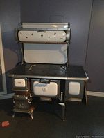 Full front view showing overall appearance and condition of stove